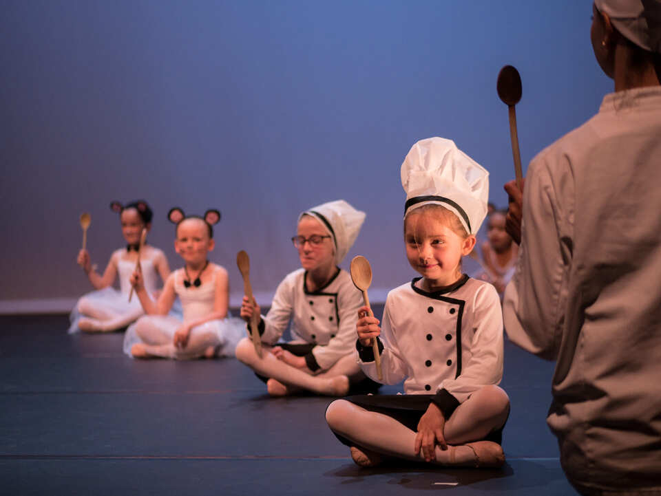 Children's dance performance with costumes